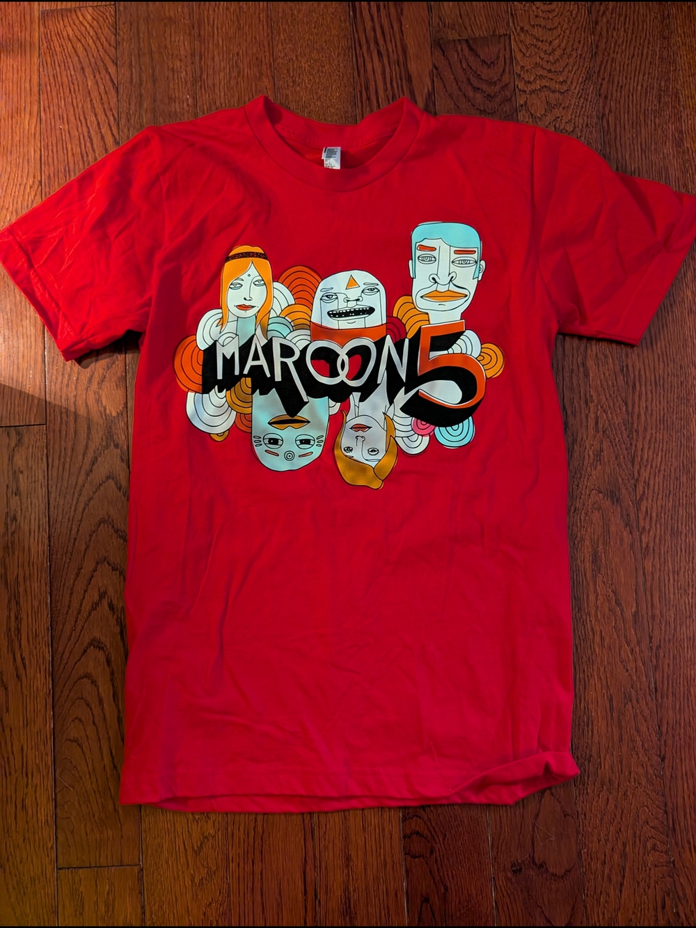 Maroon 5 American Apparel Red Crewneck T-Shirt
